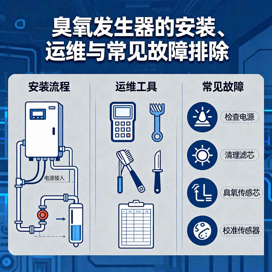 臭氧发生器的安装、运维与常见故障排除